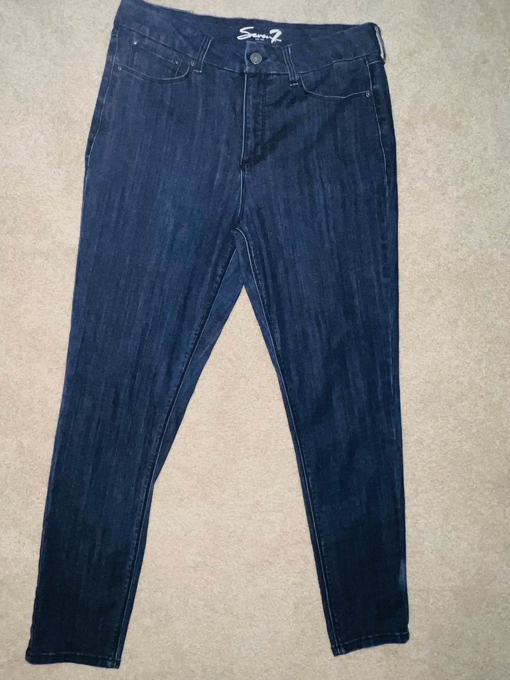 💙Seven7 Dark Wash Skinny Jeans Size 14 Stretch Denim Mid Rise Slim Leg💙